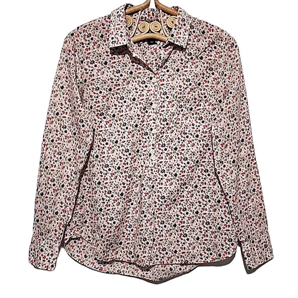 J Crew floral popover top size M